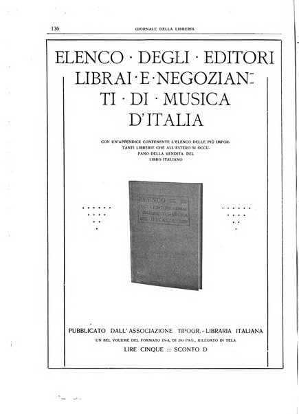 Giornale della libreria della tipografia e delle arti e industrie affini supplemento alla Bibliografia italiana, pubblicato dall'Associazione tipografico-libraria italiana