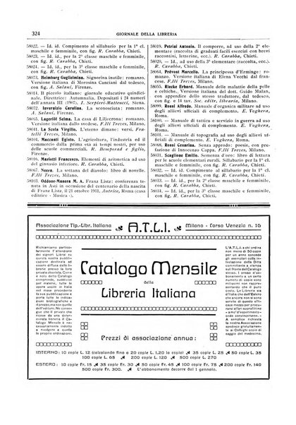 Giornale della libreria della tipografia e delle arti e industrie affini supplemento alla Bibliografia italiana, pubblicato dall'Associazione tipografico-libraria italiana