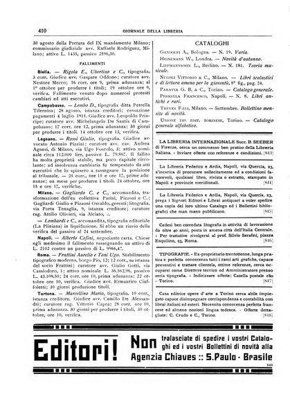 Giornale della libreria della tipografia e delle arti e industrie affini supplemento alla Bibliografia italiana, pubblicato dall'Associazione tipografico-libraria italiana