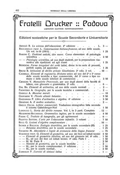 Giornale della libreria della tipografia e delle arti e industrie affini supplemento alla Bibliografia italiana, pubblicato dall'Associazione tipografico-libraria italiana