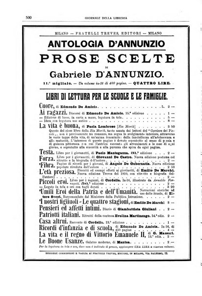 Giornale della libreria della tipografia e delle arti e industrie affini supplemento alla Bibliografia italiana, pubblicato dall'Associazione tipografico-libraria italiana