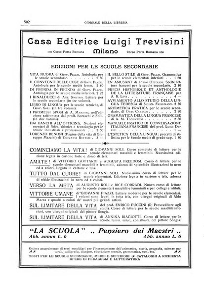 Giornale della libreria della tipografia e delle arti e industrie affini supplemento alla Bibliografia italiana, pubblicato dall'Associazione tipografico-libraria italiana