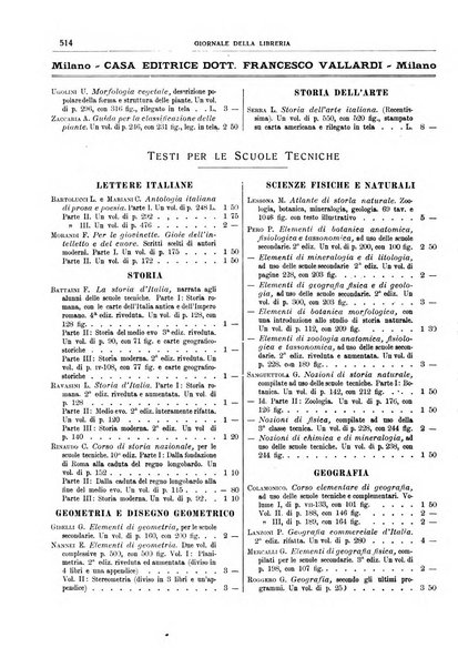 Giornale della libreria della tipografia e delle arti e industrie affini supplemento alla Bibliografia italiana, pubblicato dall'Associazione tipografico-libraria italiana