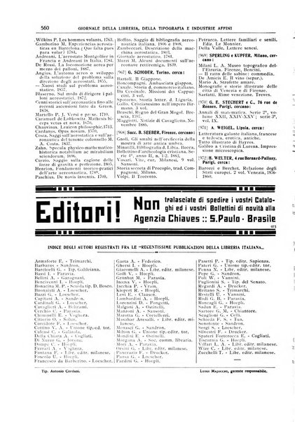 Giornale della libreria della tipografia e delle arti e industrie affini supplemento alla Bibliografia italiana, pubblicato dall'Associazione tipografico-libraria italiana