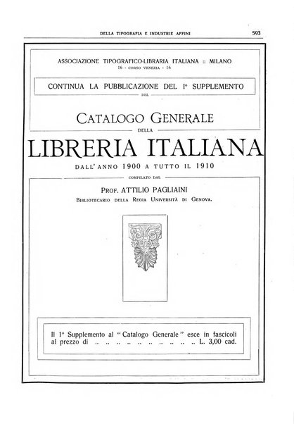 Giornale della libreria della tipografia e delle arti e industrie affini supplemento alla Bibliografia italiana, pubblicato dall'Associazione tipografico-libraria italiana