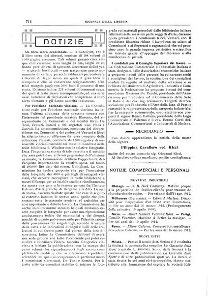 Giornale della libreria della tipografia e delle arti e industrie affini supplemento alla Bibliografia italiana, pubblicato dall'Associazione tipografico-libraria italiana