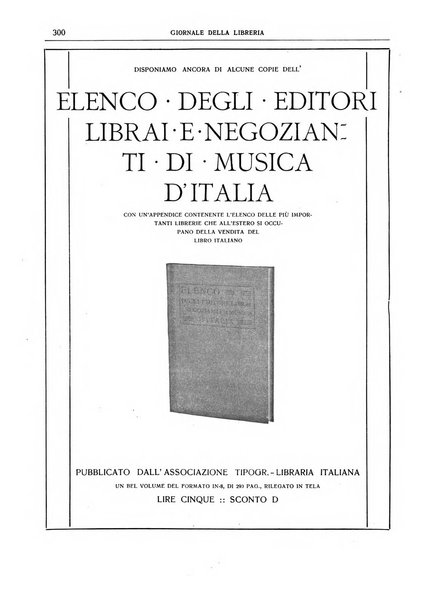 Giornale della libreria della tipografia e delle arti e industrie affini supplemento alla Bibliografia italiana, pubblicato dall'Associazione tipografico-libraria italiana