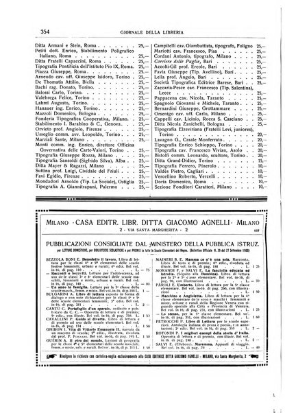 Giornale della libreria della tipografia e delle arti e industrie affini supplemento alla Bibliografia italiana, pubblicato dall'Associazione tipografico-libraria italiana