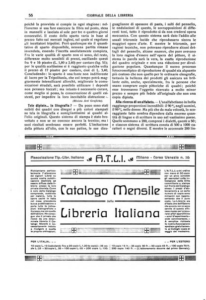 Giornale della libreria della tipografia e delle arti e industrie affini supplemento alla Bibliografia italiana, pubblicato dall'Associazione tipografico-libraria italiana