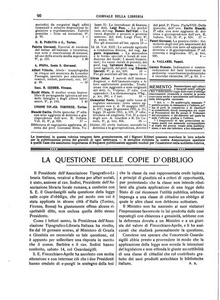 Giornale della libreria della tipografia e delle arti e industrie affini supplemento alla Bibliografia italiana, pubblicato dall'Associazione tipografico-libraria italiana