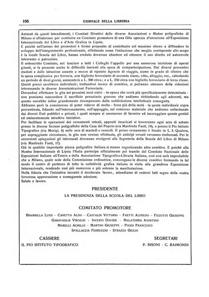 Giornale della libreria della tipografia e delle arti e industrie affini supplemento alla Bibliografia italiana, pubblicato dall'Associazione tipografico-libraria italiana