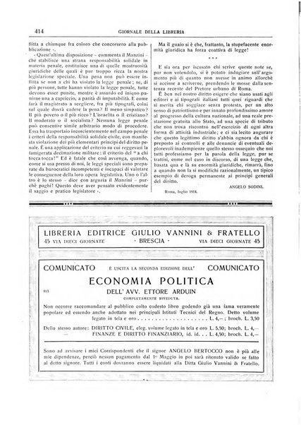 Giornale della libreria della tipografia e delle arti e industrie affini supplemento alla Bibliografia italiana, pubblicato dall'Associazione tipografico-libraria italiana