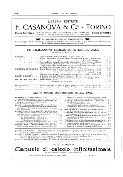 Giornale della libreria della tipografia e delle arti e industrie affini supplemento alla Bibliografia italiana, pubblicato dall'Associazione tipografico-libraria italiana