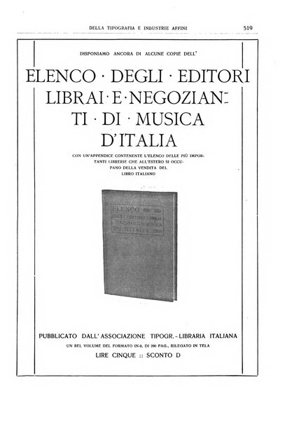 Giornale della libreria della tipografia e delle arti e industrie affini supplemento alla Bibliografia italiana, pubblicato dall'Associazione tipografico-libraria italiana