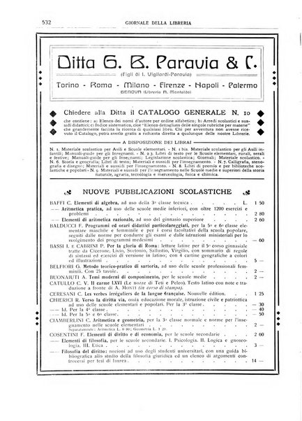 Giornale della libreria della tipografia e delle arti e industrie affini supplemento alla Bibliografia italiana, pubblicato dall'Associazione tipografico-libraria italiana