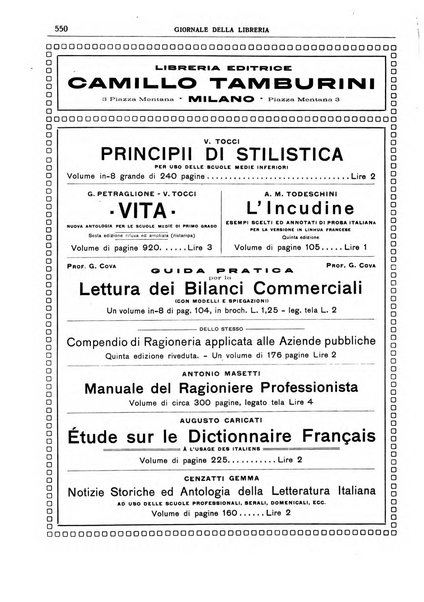 Giornale della libreria della tipografia e delle arti e industrie affini supplemento alla Bibliografia italiana, pubblicato dall'Associazione tipografico-libraria italiana