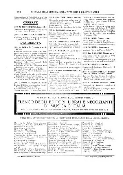 Giornale della libreria della tipografia e delle arti e industrie affini supplemento alla Bibliografia italiana, pubblicato dall'Associazione tipografico-libraria italiana