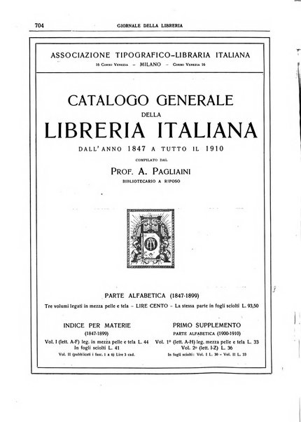 Giornale della libreria della tipografia e delle arti e industrie affini supplemento alla Bibliografia italiana, pubblicato dall'Associazione tipografico-libraria italiana