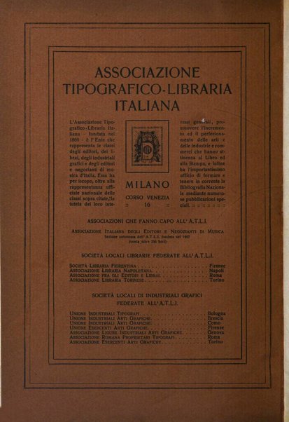 Giornale della libreria della tipografia e delle arti e industrie affini supplemento alla Bibliografia italiana, pubblicato dall'Associazione tipografico-libraria italiana