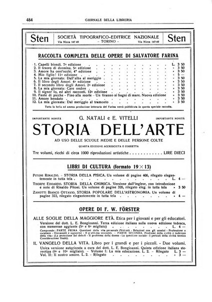 Giornale della libreria della tipografia e delle arti e industrie affini supplemento alla Bibliografia italiana, pubblicato dall'Associazione tipografico-libraria italiana