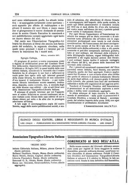 Giornale della libreria della tipografia e delle arti e industrie affini supplemento alla Bibliografia italiana, pubblicato dall'Associazione tipografico-libraria italiana