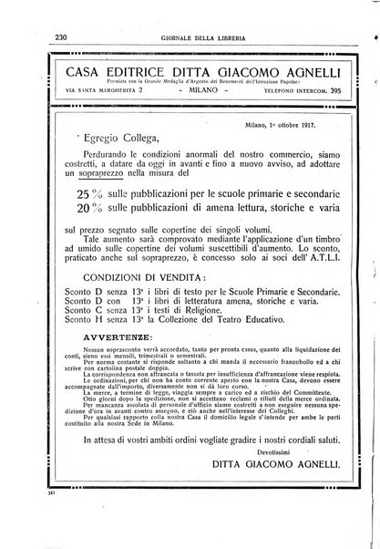 Giornale della libreria della tipografia e delle arti e industrie affini supplemento alla Bibliografia italiana, pubblicato dall'Associazione tipografico-libraria italiana