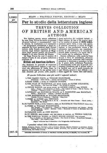 Giornale della libreria della tipografia e delle arti e industrie affini supplemento alla Bibliografia italiana, pubblicato dall'Associazione tipografico-libraria italiana