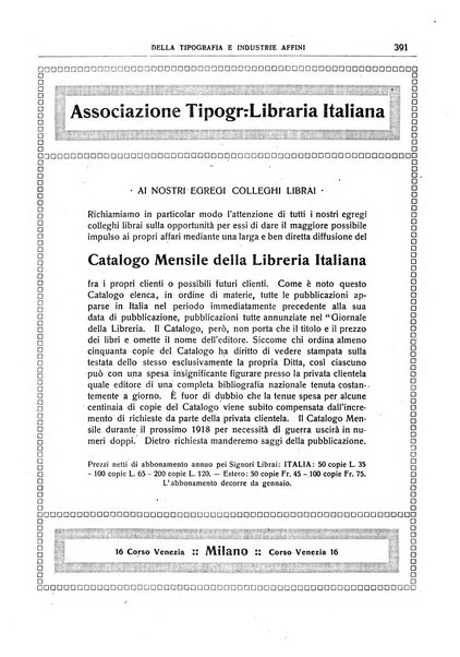 Giornale della libreria della tipografia e delle arti e industrie affini supplemento alla Bibliografia italiana, pubblicato dall'Associazione tipografico-libraria italiana