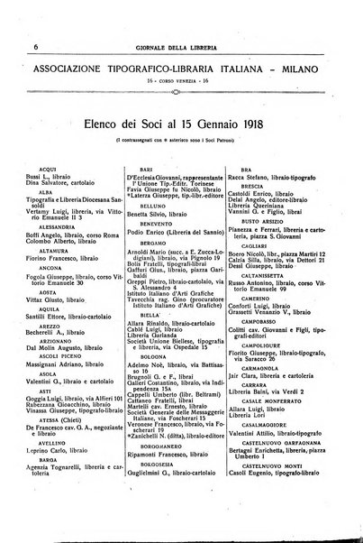 Giornale della libreria della tipografia e delle arti e industrie affini supplemento alla Bibliografia italiana, pubblicato dall'Associazione tipografico-libraria italiana