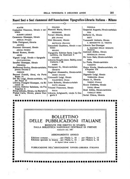 Giornale della libreria della tipografia e delle arti e industrie affini supplemento alla Bibliografia italiana, pubblicato dall'Associazione tipografico-libraria italiana