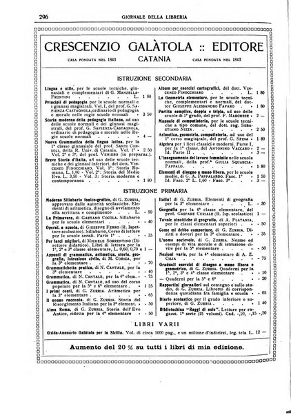 Giornale della libreria della tipografia e delle arti e industrie affini supplemento alla Bibliografia italiana, pubblicato dall'Associazione tipografico-libraria italiana