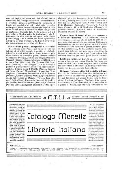 Giornale della libreria della tipografia e delle arti e industrie affini supplemento alla Bibliografia italiana, pubblicato dall'Associazione tipografico-libraria italiana