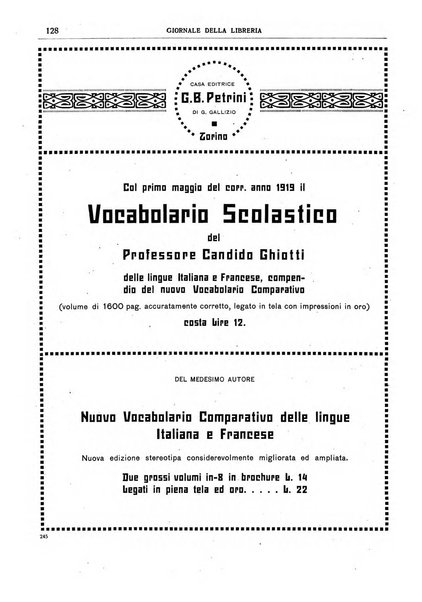 Giornale della libreria della tipografia e delle arti e industrie affini supplemento alla Bibliografia italiana, pubblicato dall'Associazione tipografico-libraria italiana