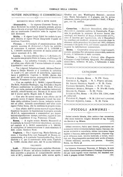 Giornale della libreria della tipografia e delle arti e industrie affini supplemento alla Bibliografia italiana, pubblicato dall'Associazione tipografico-libraria italiana