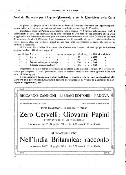 Giornale della libreria della tipografia e delle arti e industrie affini supplemento alla Bibliografia italiana, pubblicato dall'Associazione tipografico-libraria italiana