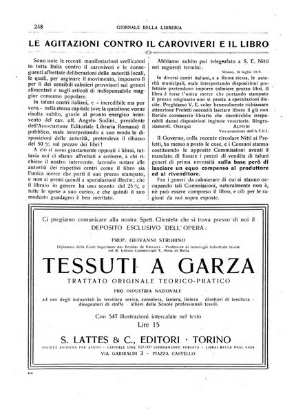 Giornale della libreria della tipografia e delle arti e industrie affini supplemento alla Bibliografia italiana, pubblicato dall'Associazione tipografico-libraria italiana