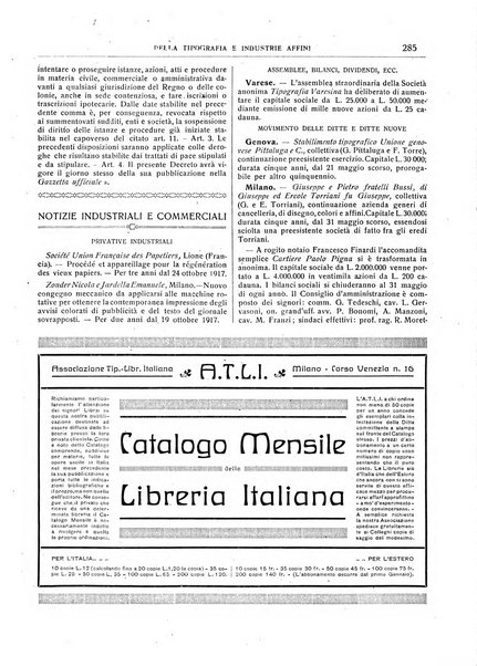 Giornale della libreria della tipografia e delle arti e industrie affini supplemento alla Bibliografia italiana, pubblicato dall'Associazione tipografico-libraria italiana