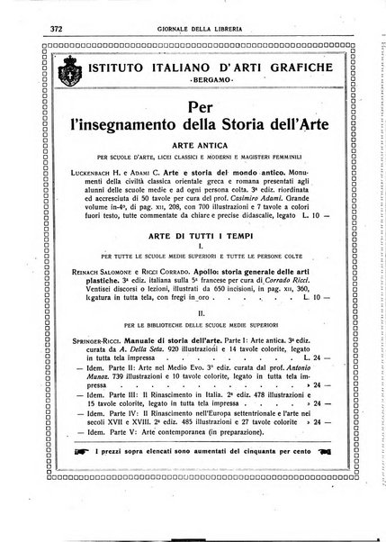 Giornale della libreria della tipografia e delle arti e industrie affini supplemento alla Bibliografia italiana, pubblicato dall'Associazione tipografico-libraria italiana