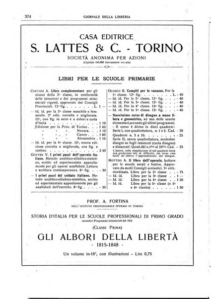 Giornale della libreria della tipografia e delle arti e industrie affini supplemento alla Bibliografia italiana, pubblicato dall'Associazione tipografico-libraria italiana