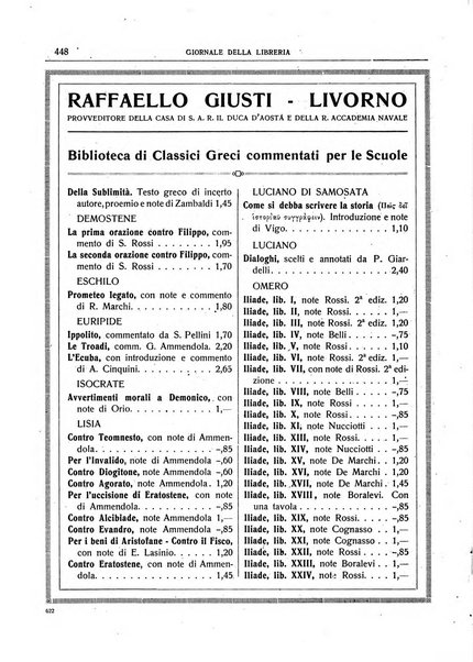 Giornale della libreria della tipografia e delle arti e industrie affini supplemento alla Bibliografia italiana, pubblicato dall'Associazione tipografico-libraria italiana