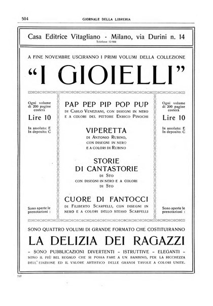 Giornale della libreria della tipografia e delle arti e industrie affini supplemento alla Bibliografia italiana, pubblicato dall'Associazione tipografico-libraria italiana