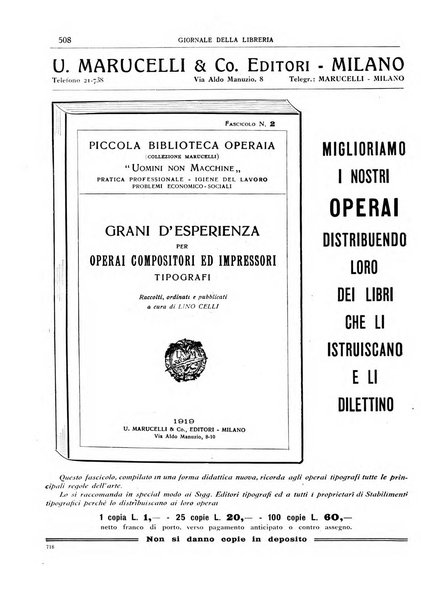 Giornale della libreria della tipografia e delle arti e industrie affini supplemento alla Bibliografia italiana, pubblicato dall'Associazione tipografico-libraria italiana