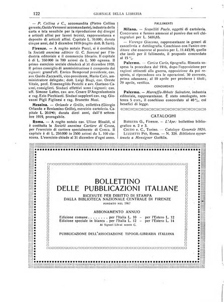 Giornale della libreria della tipografia e delle arti e industrie affini supplemento alla Bibliografia italiana, pubblicato dall'Associazione tipografico-libraria italiana