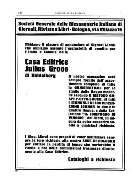 Giornale della libreria della tipografia e delle arti e industrie affini supplemento alla Bibliografia italiana, pubblicato dall'Associazione tipografico-libraria italiana