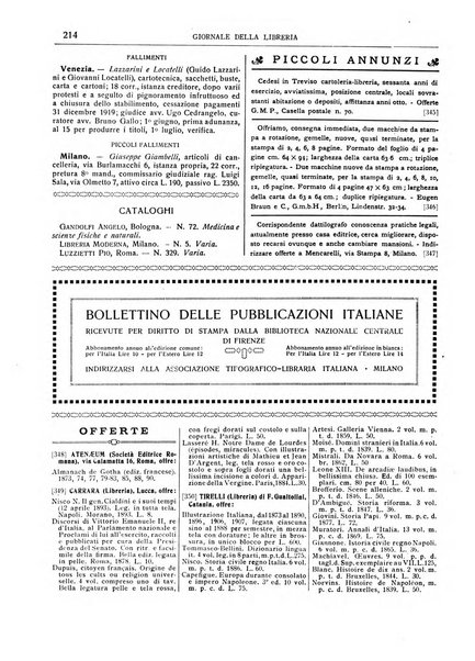 Giornale della libreria della tipografia e delle arti e industrie affini supplemento alla Bibliografia italiana, pubblicato dall'Associazione tipografico-libraria italiana