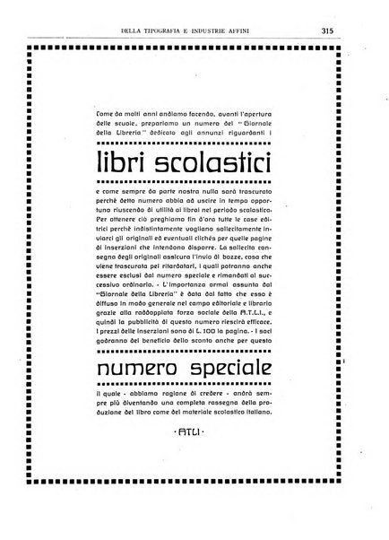 Giornale della libreria della tipografia e delle arti e industrie affini supplemento alla Bibliografia italiana, pubblicato dall'Associazione tipografico-libraria italiana