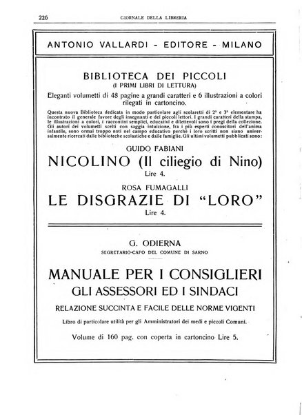 Giornale della libreria della tipografia e delle arti e industrie affini supplemento alla Bibliografia italiana, pubblicato dall'Associazione tipografico-libraria italiana