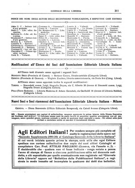 Giornale della libreria della tipografia e delle arti e industrie affini supplemento alla Bibliografia italiana, pubblicato dall'Associazione tipografico-libraria italiana