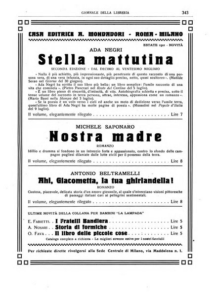 Giornale della libreria della tipografia e delle arti e industrie affini supplemento alla Bibliografia italiana, pubblicato dall'Associazione tipografico-libraria italiana