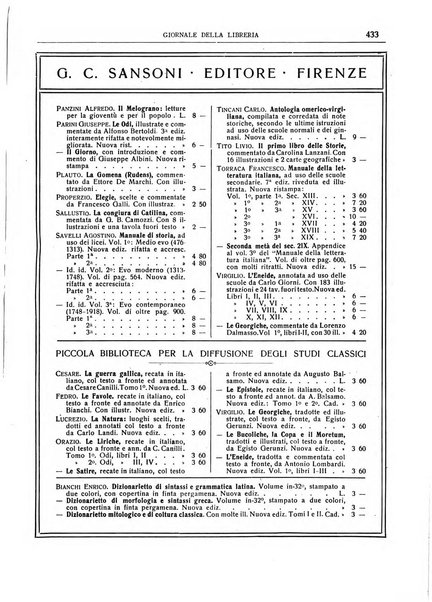 Giornale della libreria della tipografia e delle arti e industrie affini supplemento alla Bibliografia italiana, pubblicato dall'Associazione tipografico-libraria italiana